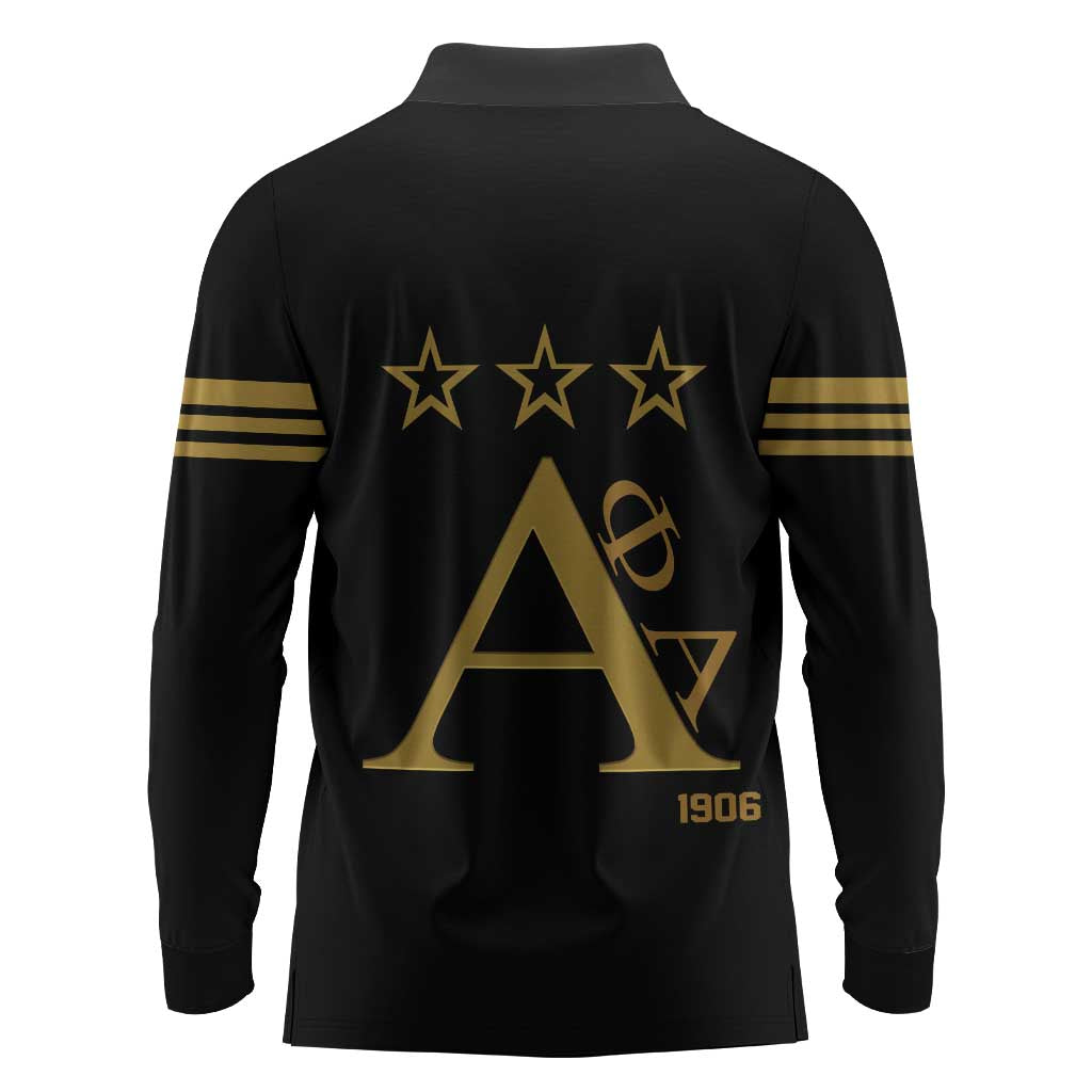Alpha Phi Alpha Fraternity Long Sleeve Polo Shirt Classic APA Style