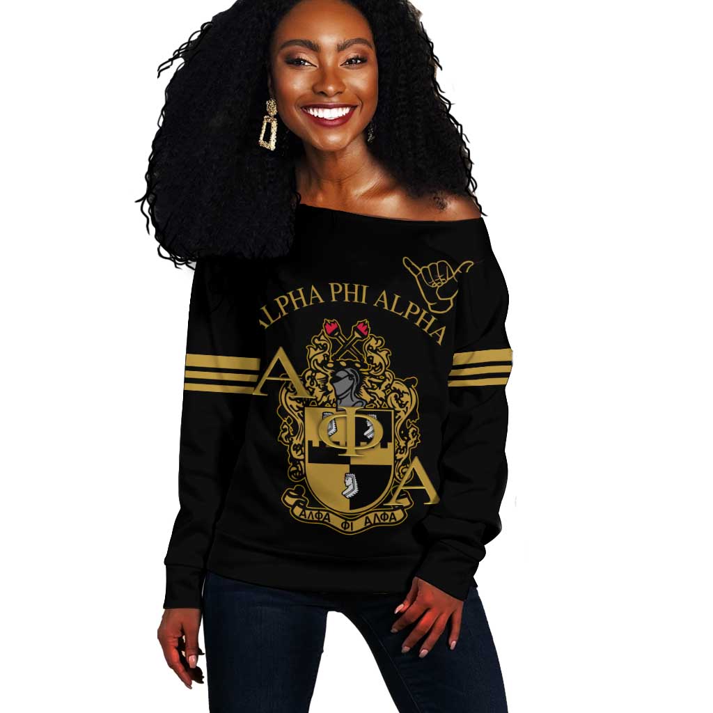 Alpha Phi Alpha Fraternity Off Shoulder Sweater Classic APA Style