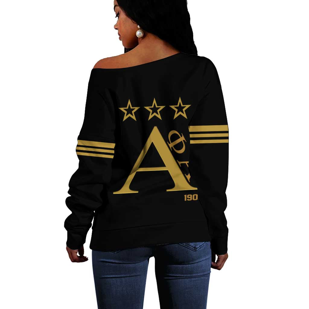 Alpha Phi Alpha Fraternity Off Shoulder Sweater Classic APA Style