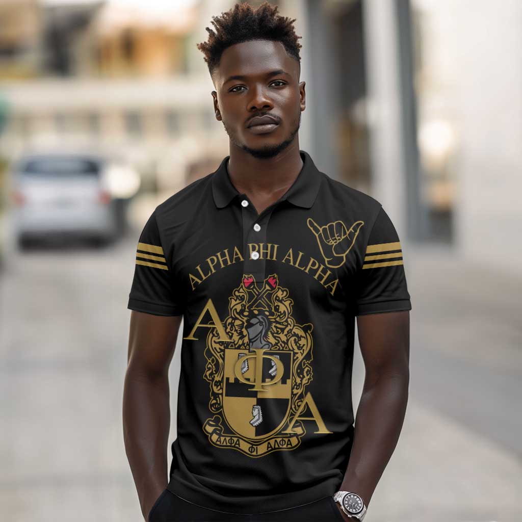 Alpha Phi Alpha Fraternity Polo Shirt Classic APA Style