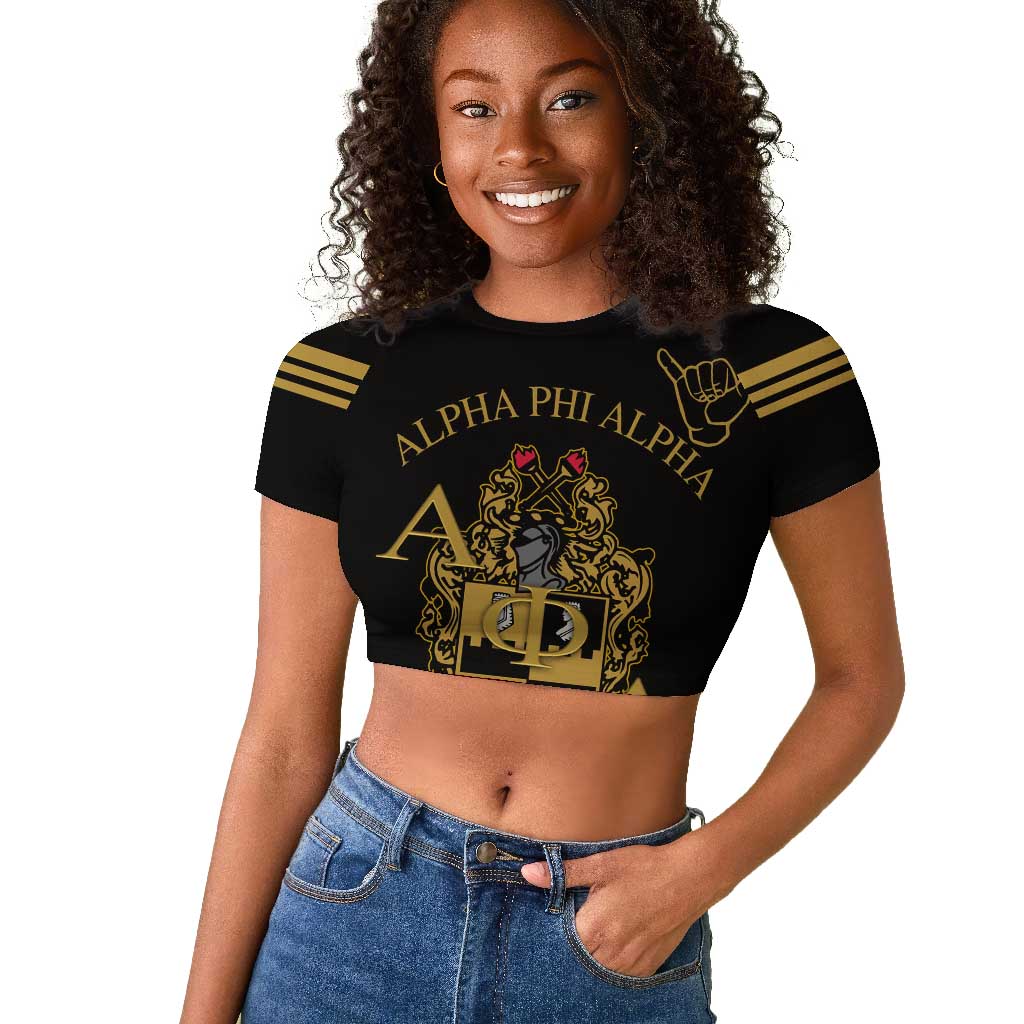 Alpha Phi Alpha Fraternity Raglan Cropped T shirt Classic APA Style
