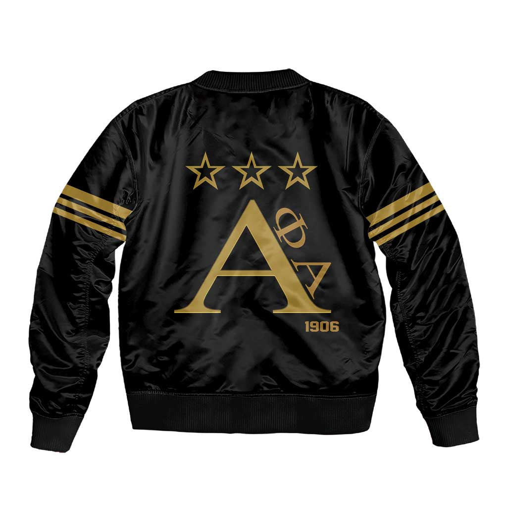 Alpha Phi Alpha Fraternity Sleeve Zip Bomber Jacket Classic APA Style