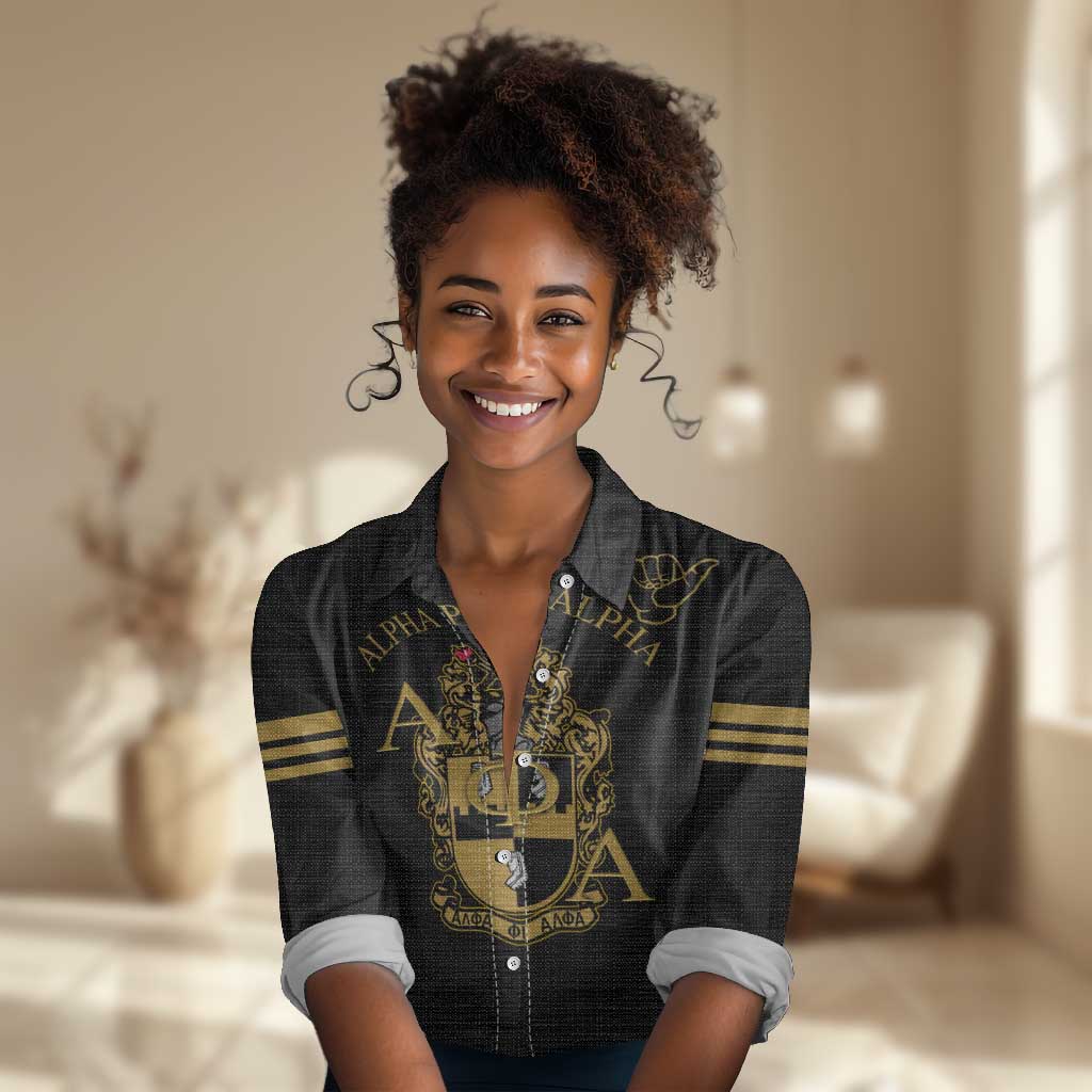 Alpha Phi Alpha Fraternity Women Casual Shirt Classic APA Style