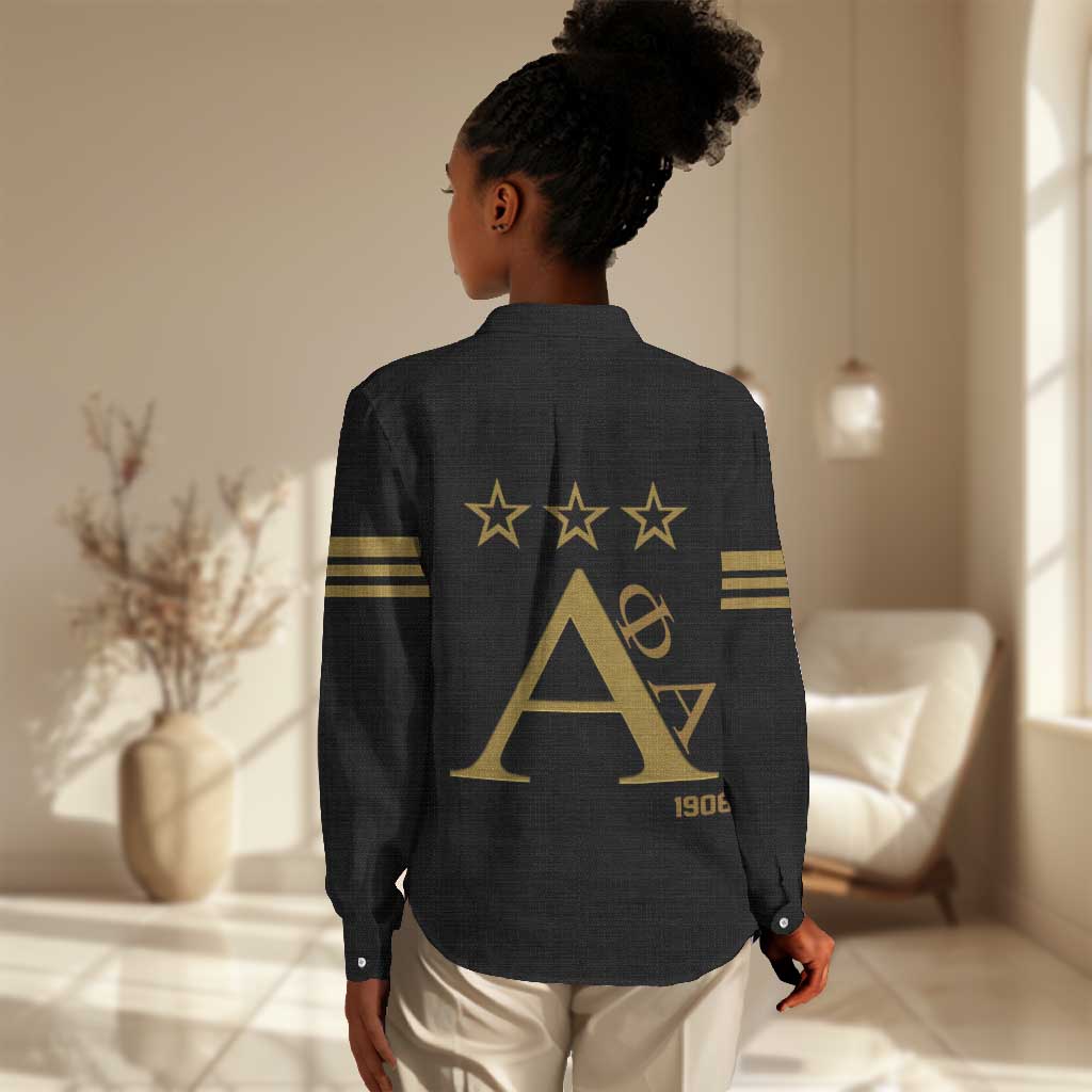 Alpha Phi Alpha Fraternity Women Casual Shirt Classic APA Style
