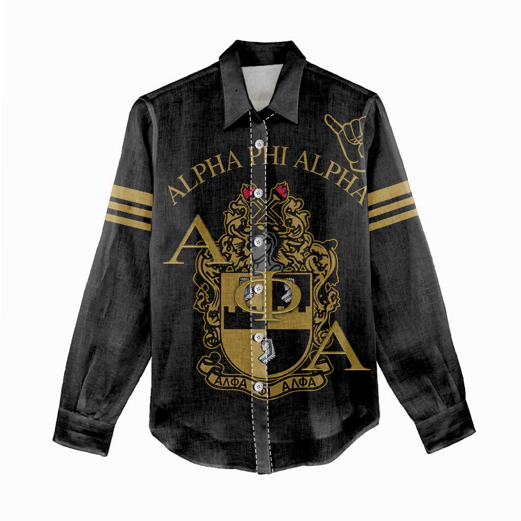 Alpha Phi Alpha Fraternity Women Casual Shirt Classic APA Style