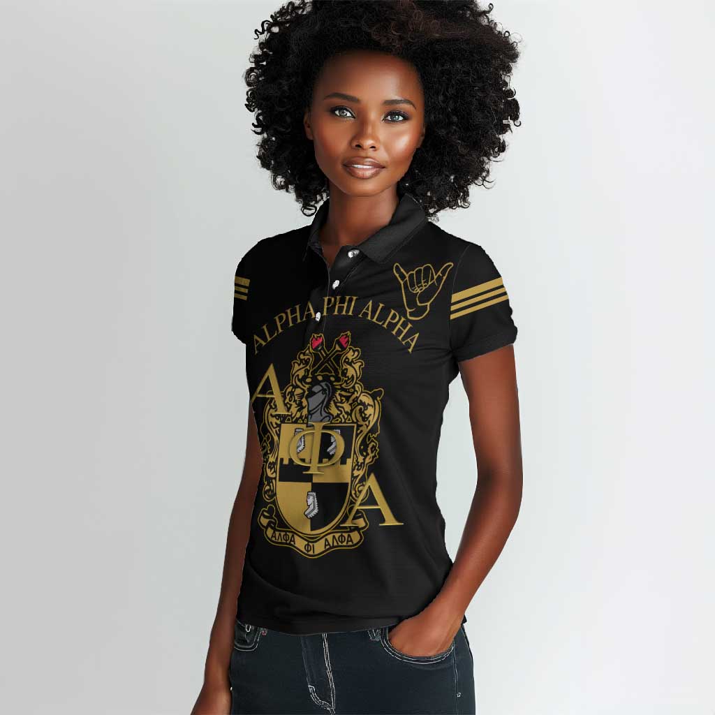 Alpha Phi Alpha Fraternity Women Polo Shirt Classic APA Style
