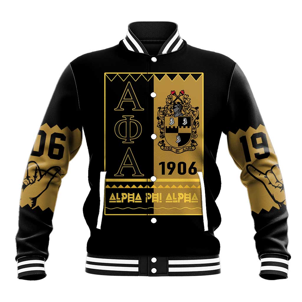 Alpha Phi Alpha Fraternity Baseball Jacket Stylish Black For Members