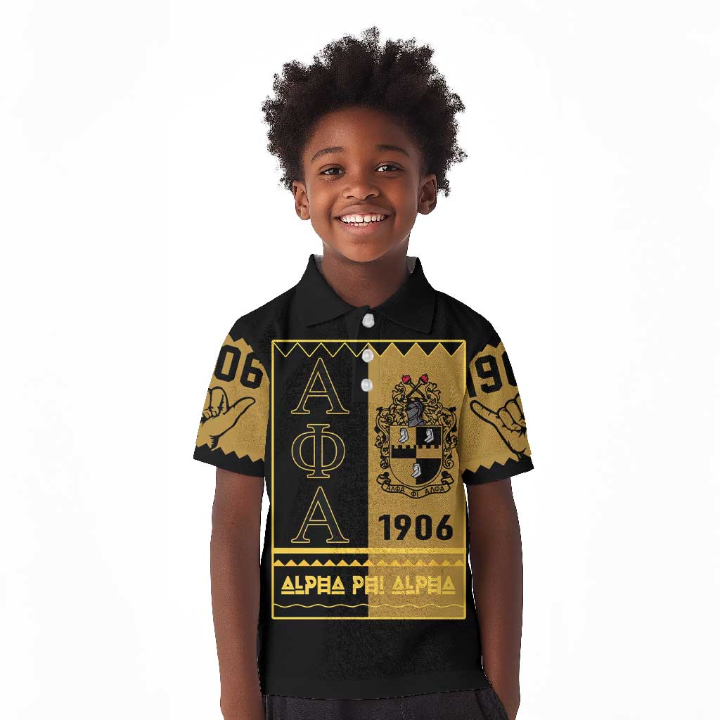 Alpha Phi Alpha Fraternity Kid Polo Shirt Stylish Black For Members