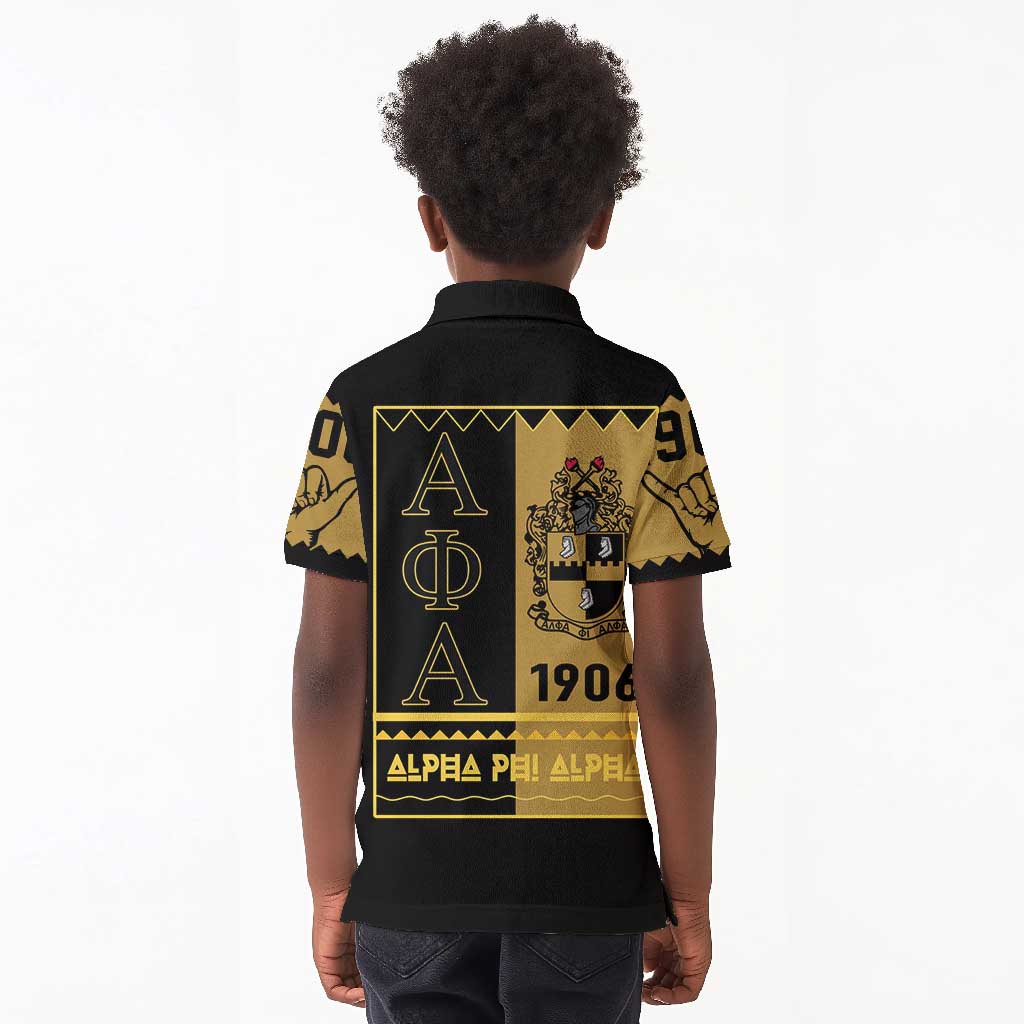 Alpha Phi Alpha Fraternity Kid Polo Shirt Stylish Black For Members