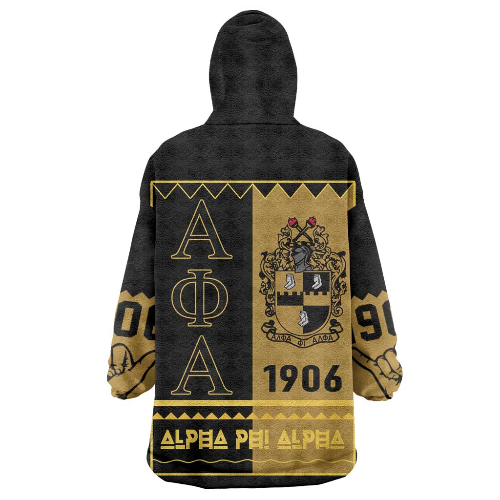Alpha Phi Alpha Fraternity Kid Wearable Blanket Hoodie Stylish Black For Members