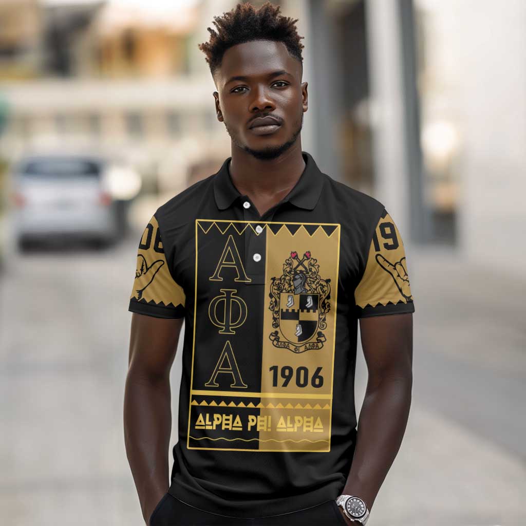 Alpha Phi Alpha Fraternity Polo Shirt Stylish Black For Members