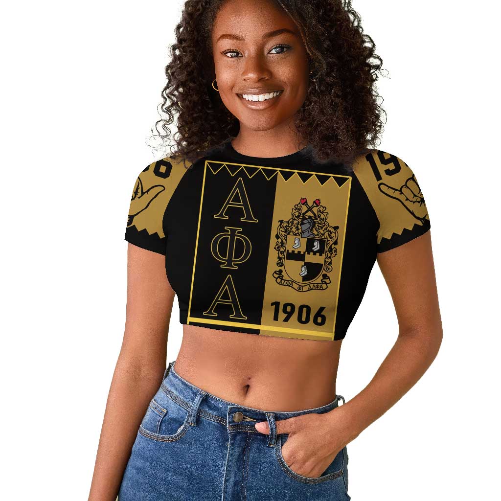 Alpha Phi Alpha Fraternity Raglan Cropped T shirt Stylish Black For Members