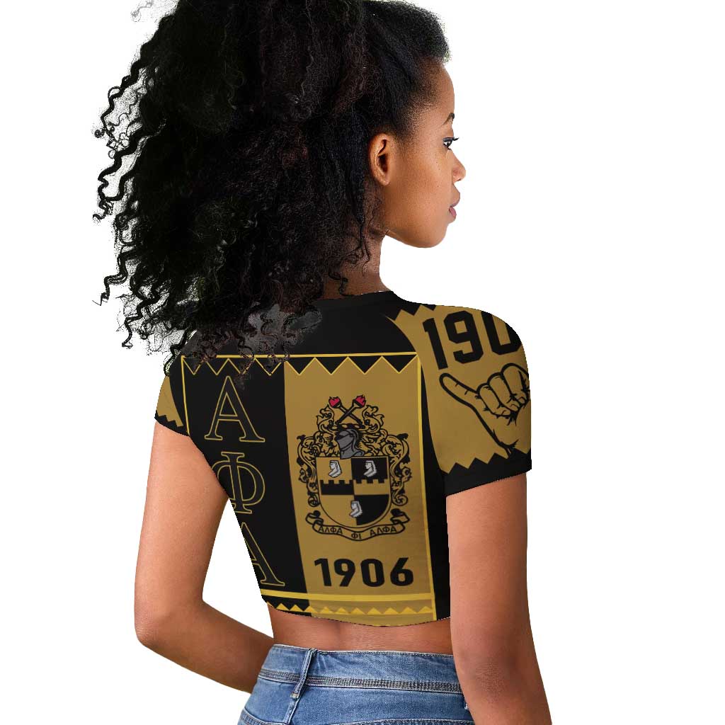 Alpha Phi Alpha Fraternity Raglan Cropped T shirt Stylish Black For Members