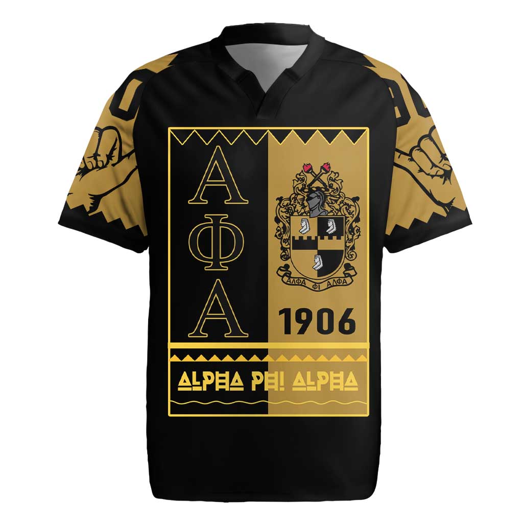 Alpha Phi Alpha Fraternity Rugby Jersey Stylish Black For Members