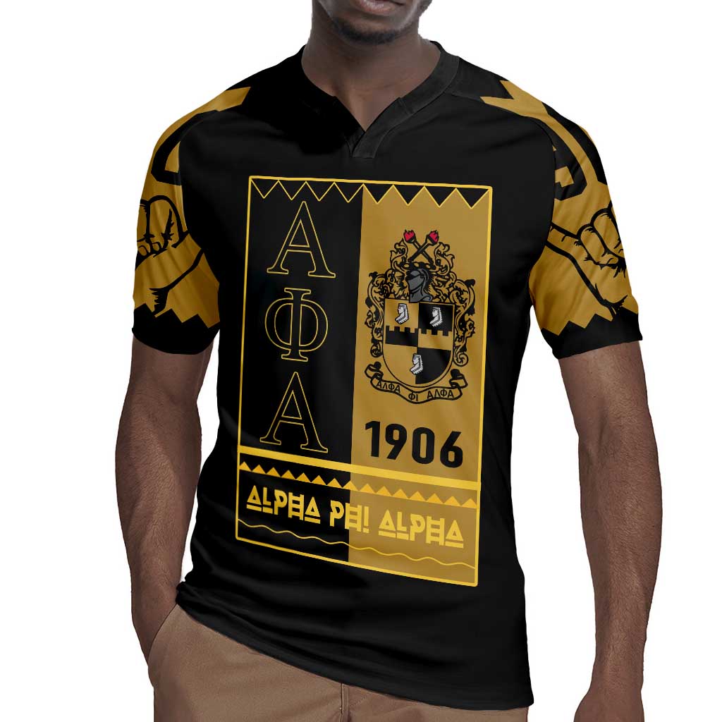 Alpha Phi Alpha Fraternity Rugby Jersey Stylish Black For Members