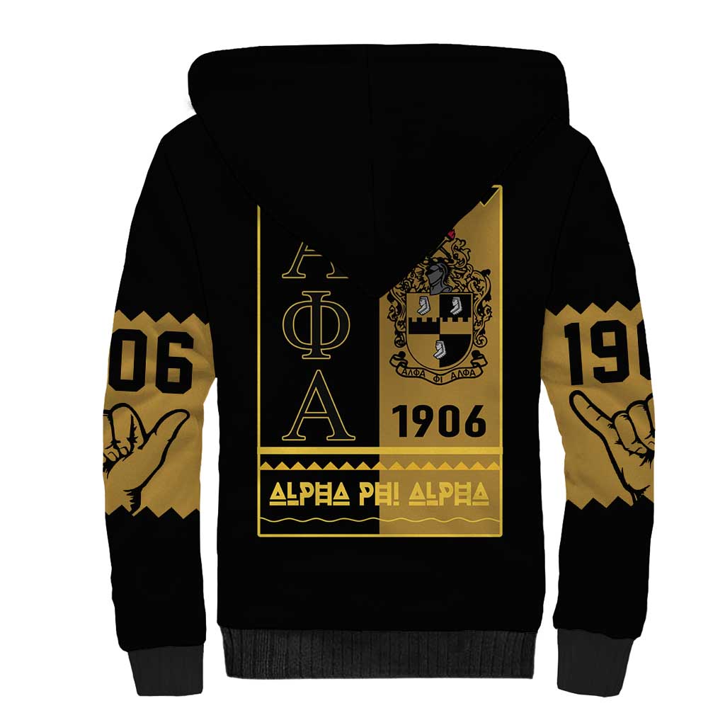 Alpha Phi Alpha Fraternity Sherpa Hoodie Stylish Black For Members