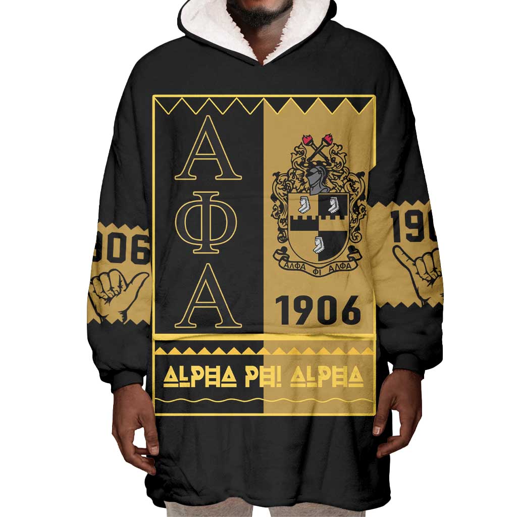 Alpha Phi Alpha Fraternity Wearable Blanket Hoodie Stylish Black For Members