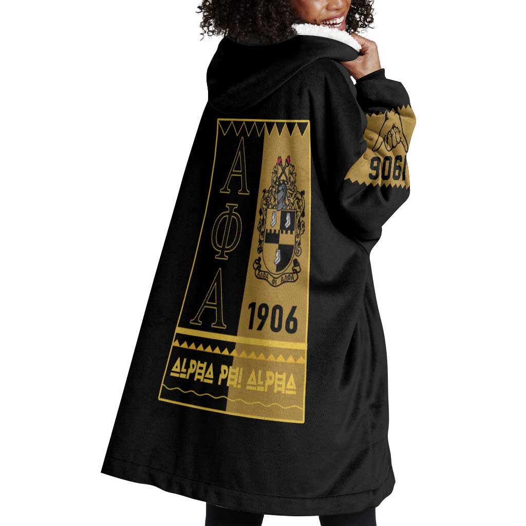 Alpha Phi Alpha Fraternity Wearable Blanket Hoodie Stylish Black For Members