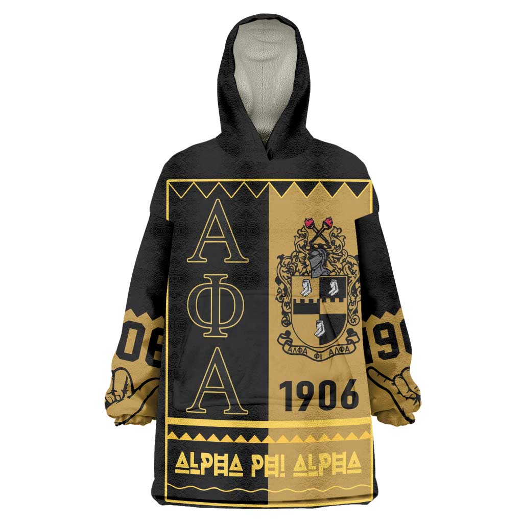 Alpha Phi Alpha Fraternity Wearable Blanket Hoodie Stylish Black For Members