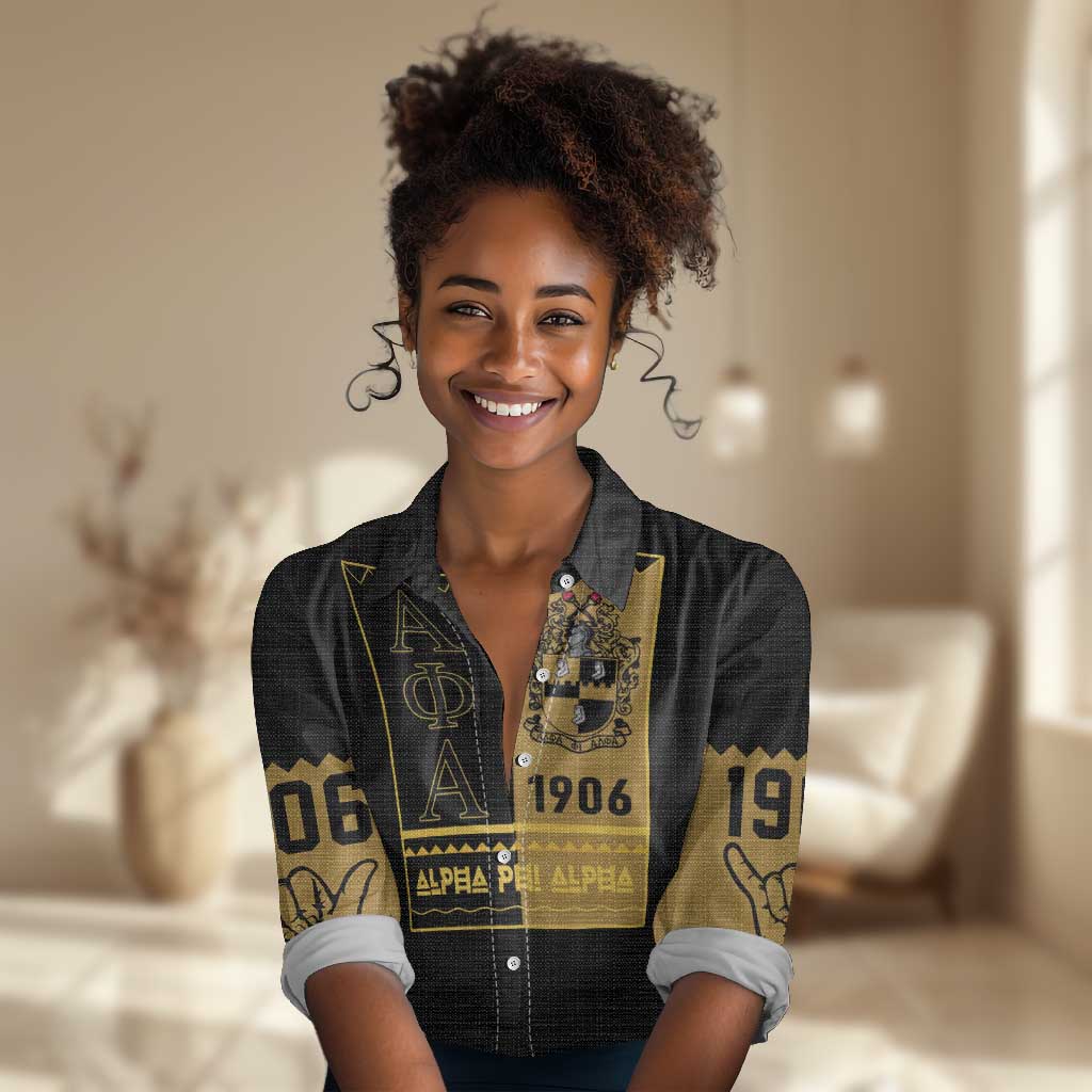 Alpha Phi Alpha Fraternity Women Casual Shirt Stylish Black For Members