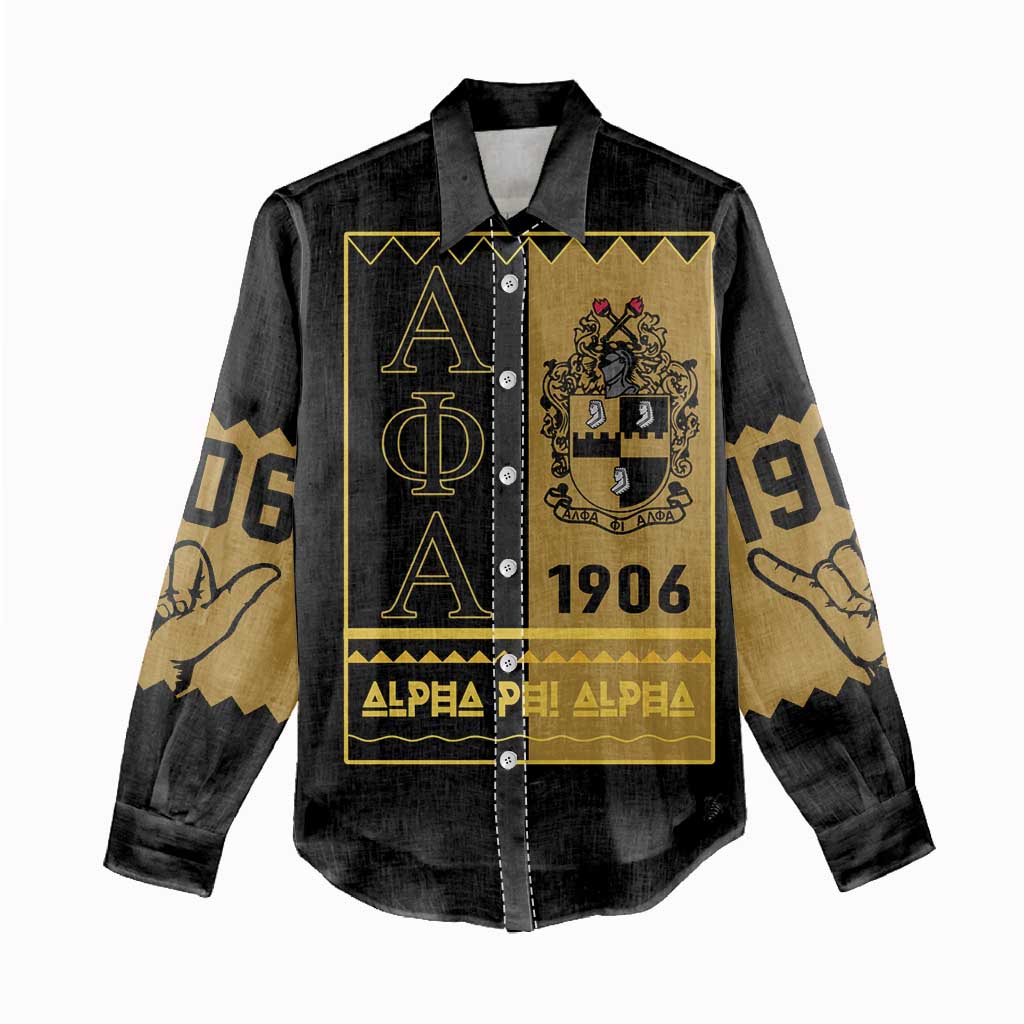 Alpha Phi Alpha Fraternity Women Casual Shirt Stylish Black For Members