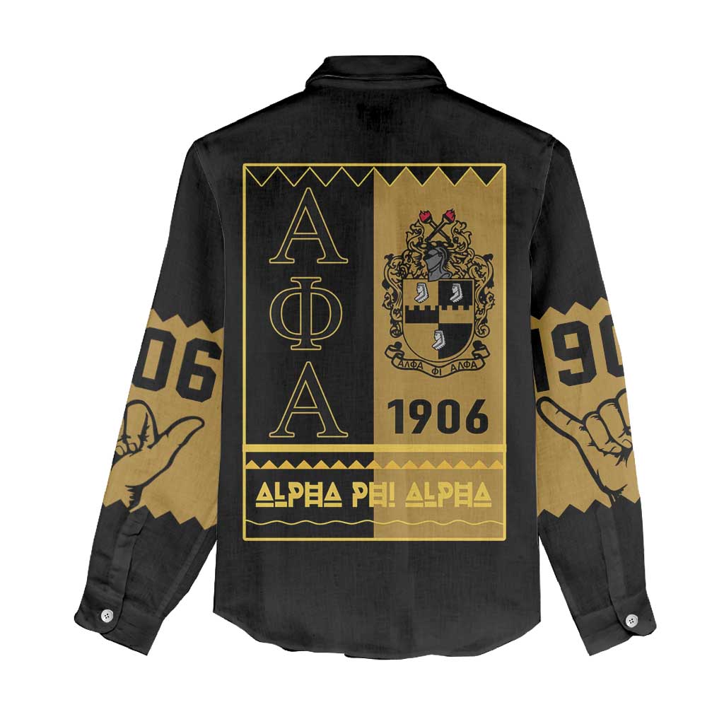 Alpha Phi Alpha Fraternity Women Casual Shirt Stylish Black For Members