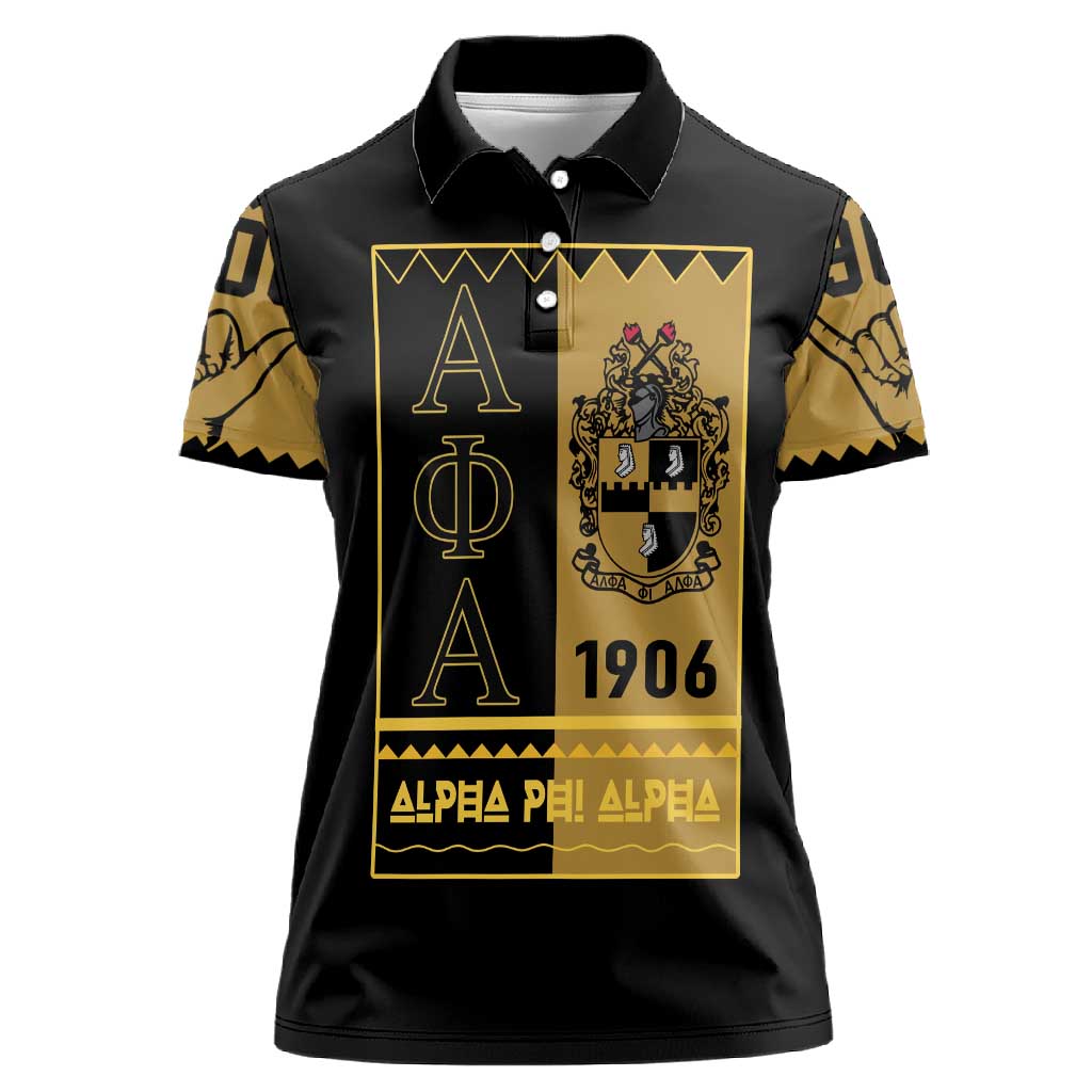 Alpha Phi Alpha Fraternity Women Polo Shirt Stylish Black For Members