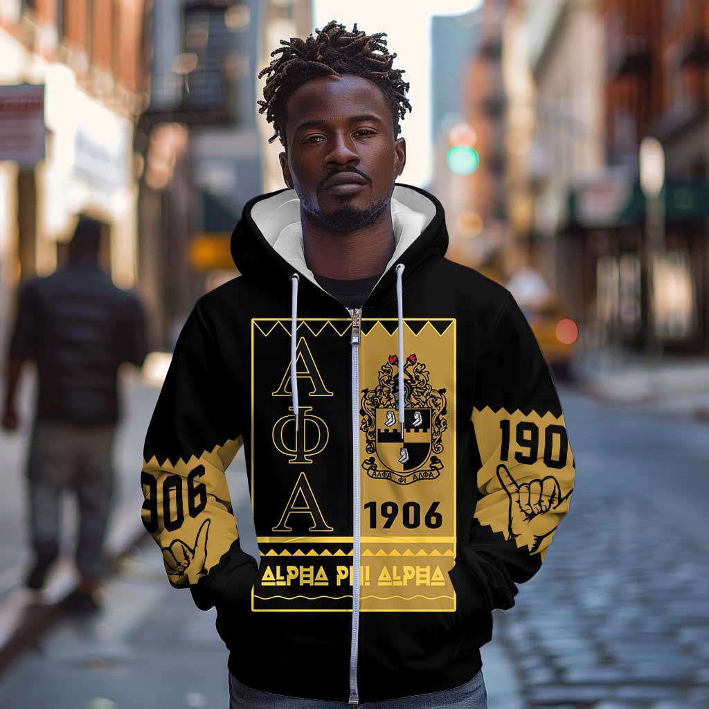 Alpha Phi Alpha Fraternity Zip Hoodie Stylish Black For Members