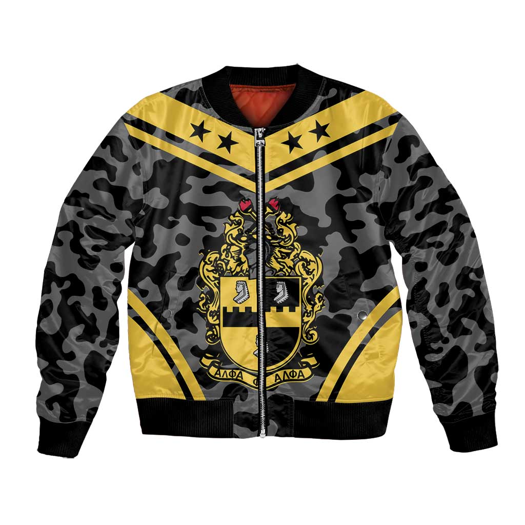 Alpha Phi Alpha Camouflage Bomber Jacket Perfect For Fraternity