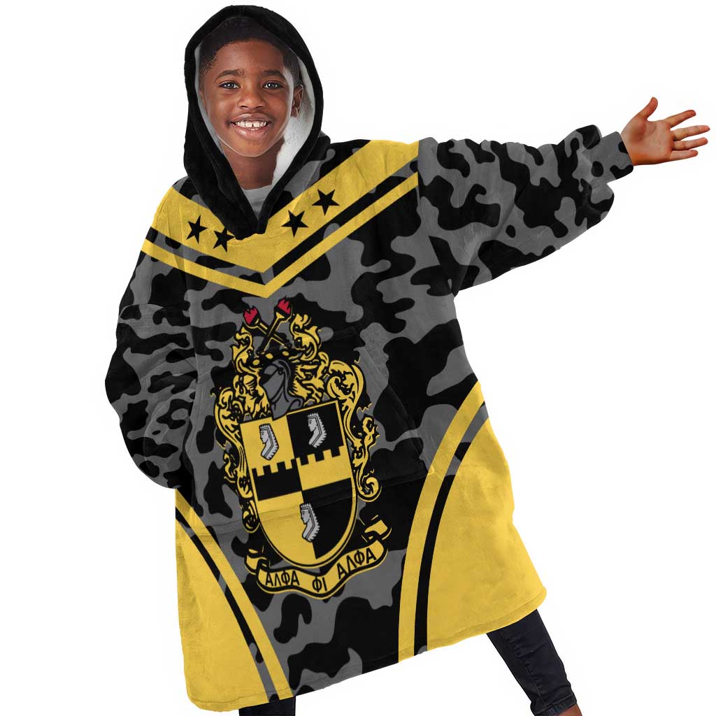 Alpha Phi Alpha Camouflage Kid Wearable Blanket Hoodie Perfect For Fraternity