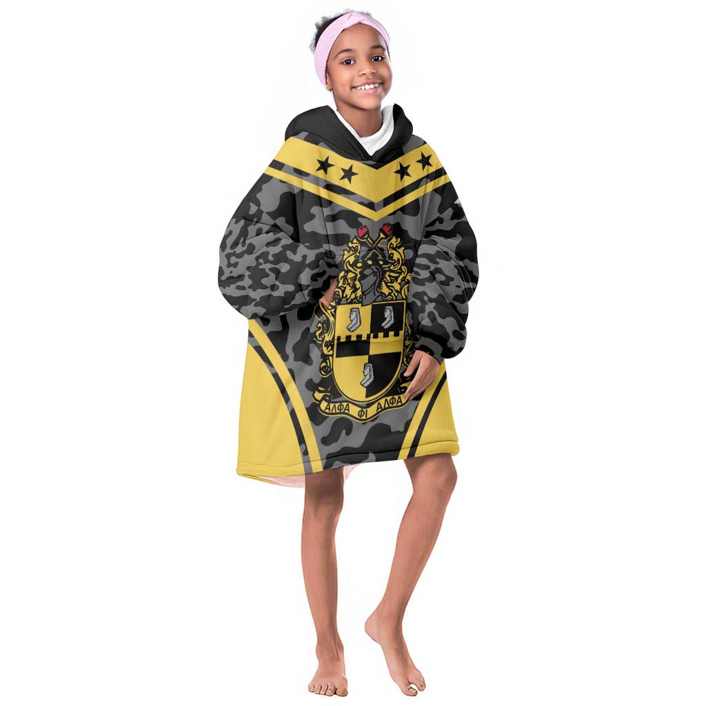 Alpha Phi Alpha Camouflage Kid Wearable Blanket Hoodie Perfect For Fraternity