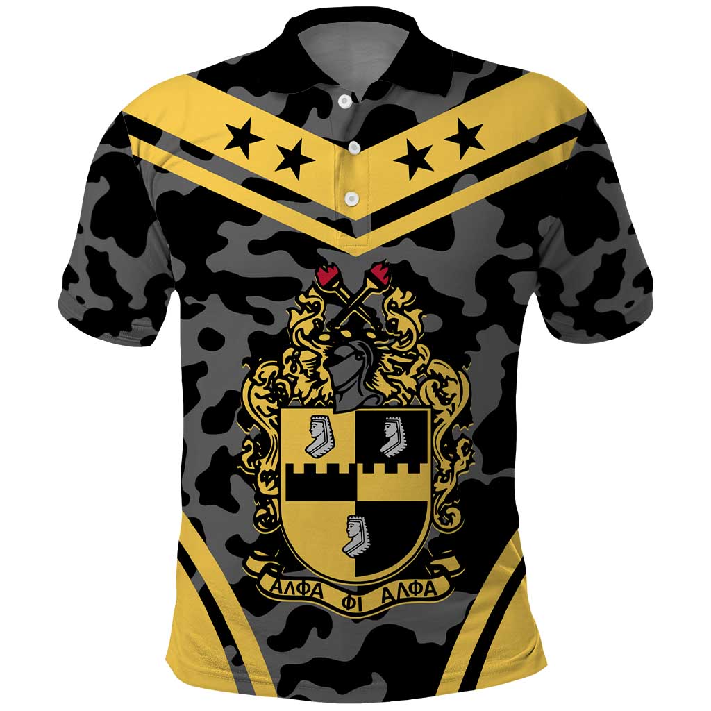 Alpha Phi Alpha Camouflage Polo Shirt Perfect For Fraternity