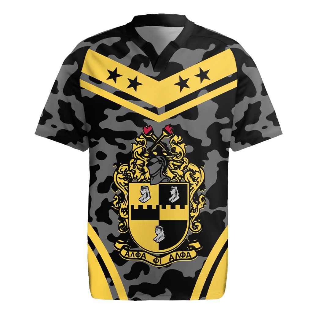 Alpha Phi Alpha Camouflage Rugby Jersey Perfect For Fraternity