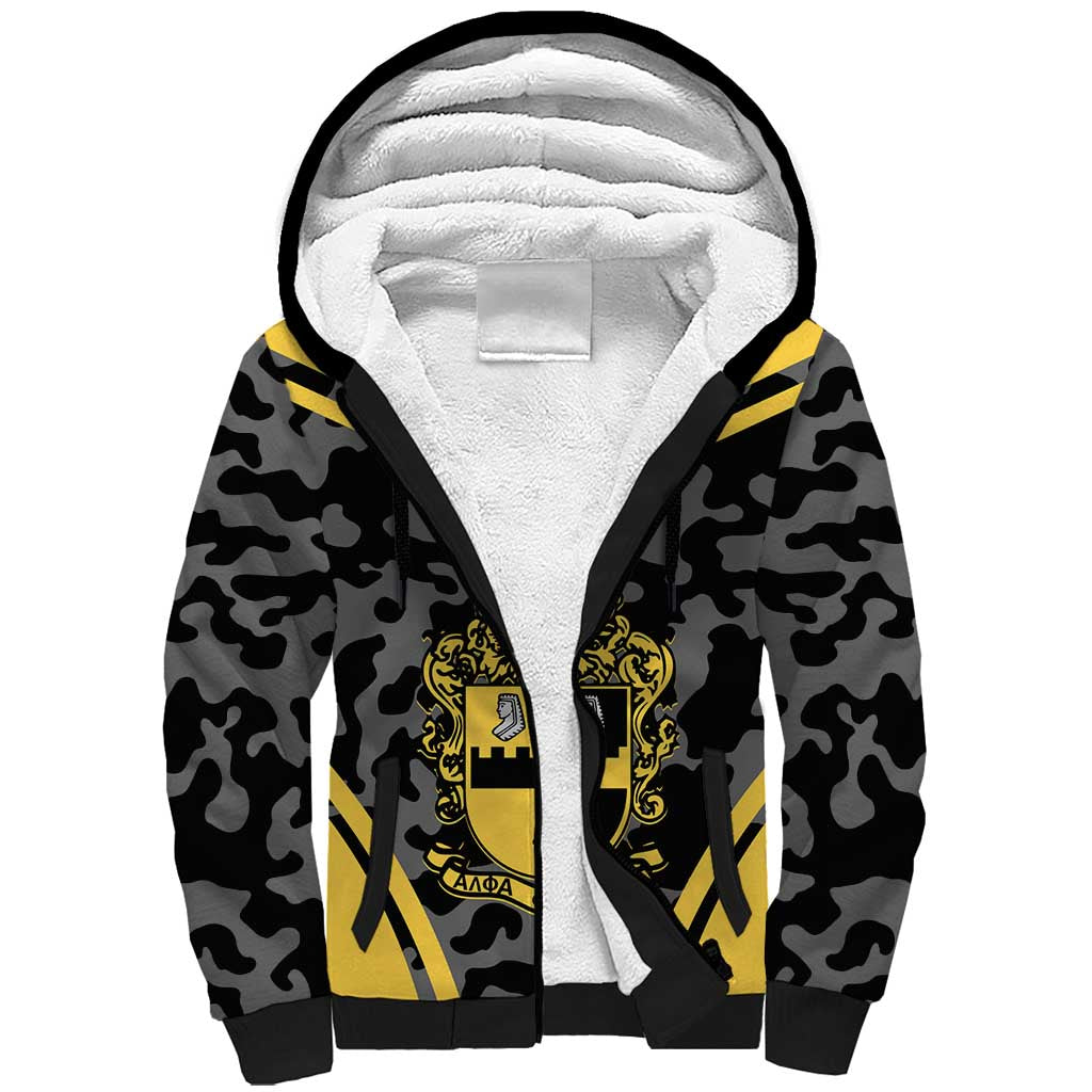 Alpha Phi Alpha Camouflage Sherpa Hoodie Perfect For Fraternity