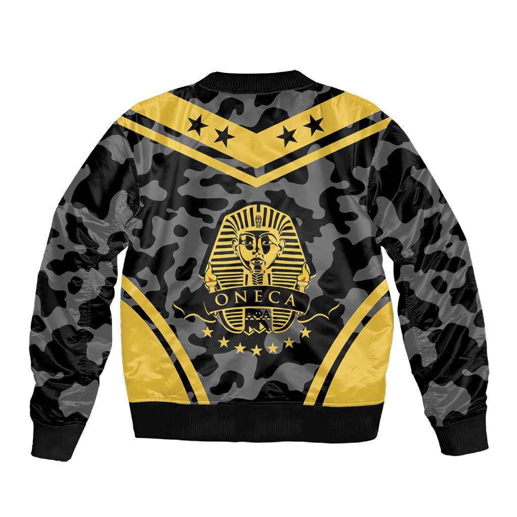 Alpha Phi Alpha Camouflage Sleeve Zip Bomber Jacket Perfect For Fraternity