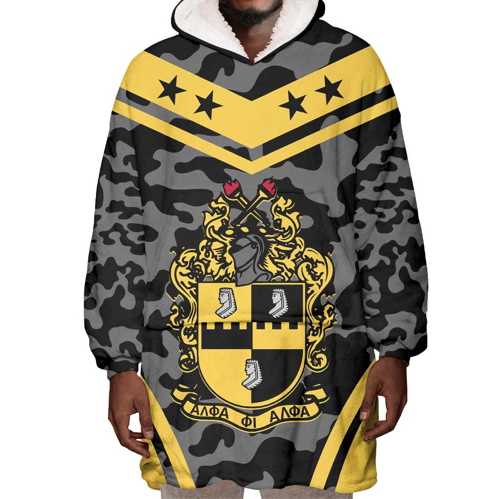 Alpha Phi Alpha Camouflage Wearable Blanket Hoodie Perfect For Fraternity