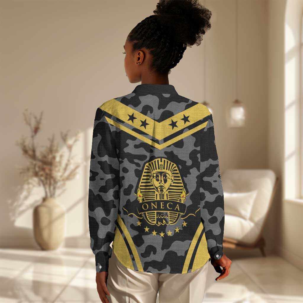 Alpha Phi Alpha Camouflage Women Casual Shirt Perfect For Fraternity