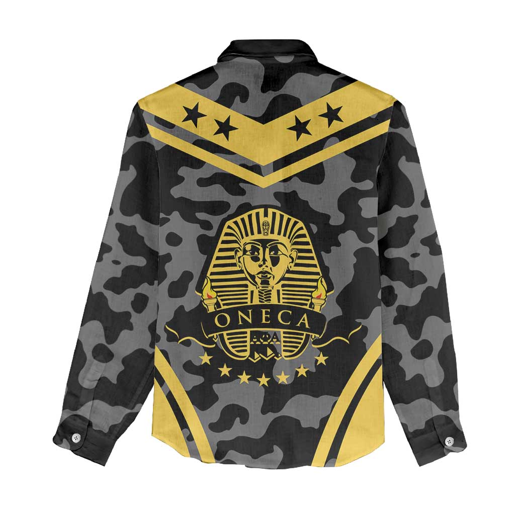 Alpha Phi Alpha Camouflage Women Casual Shirt Perfect For Fraternity