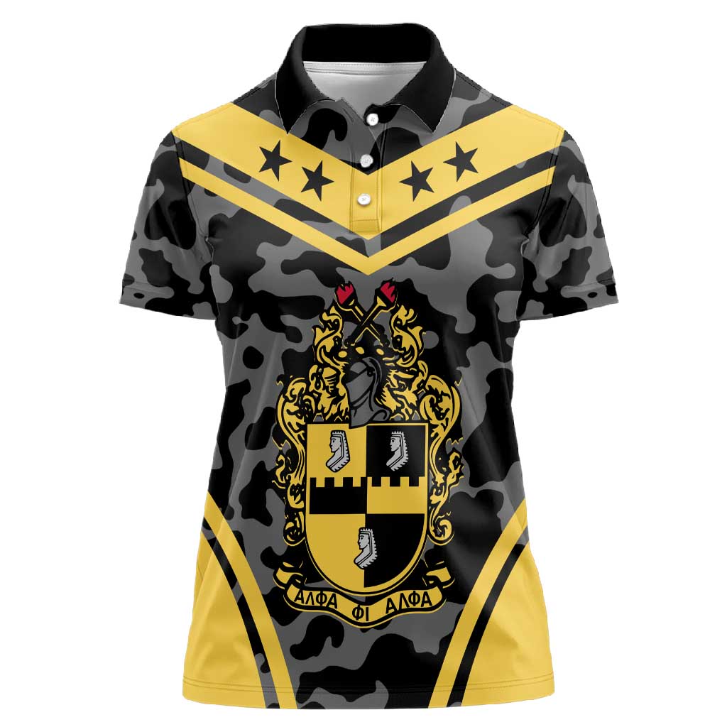 Alpha Phi Alpha Camouflage Women Polo Shirt Perfect For Fraternity