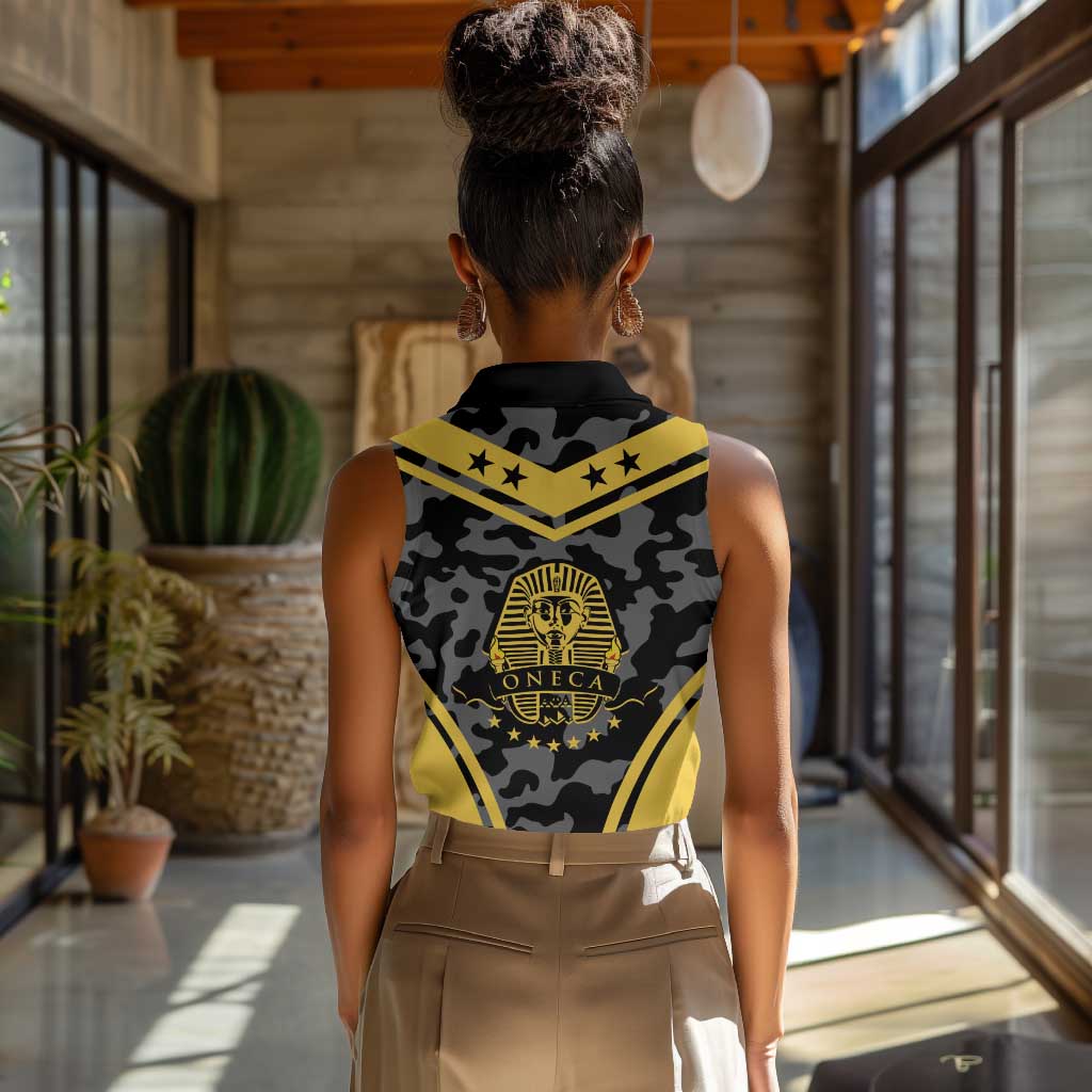 Alpha Phi Alpha Camouflage Women Sleeveless Polo Shirt Perfect For Fraternity