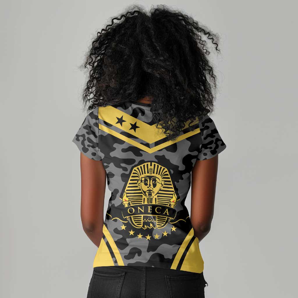 Alpha Phi Alpha Camouflage Women V-Neck T-Shirt Perfect For Fraternity