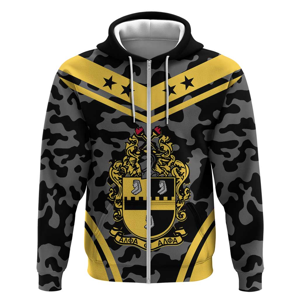 Alpha Phi Alpha Camouflage Zip Hoodie Perfect For Fraternity