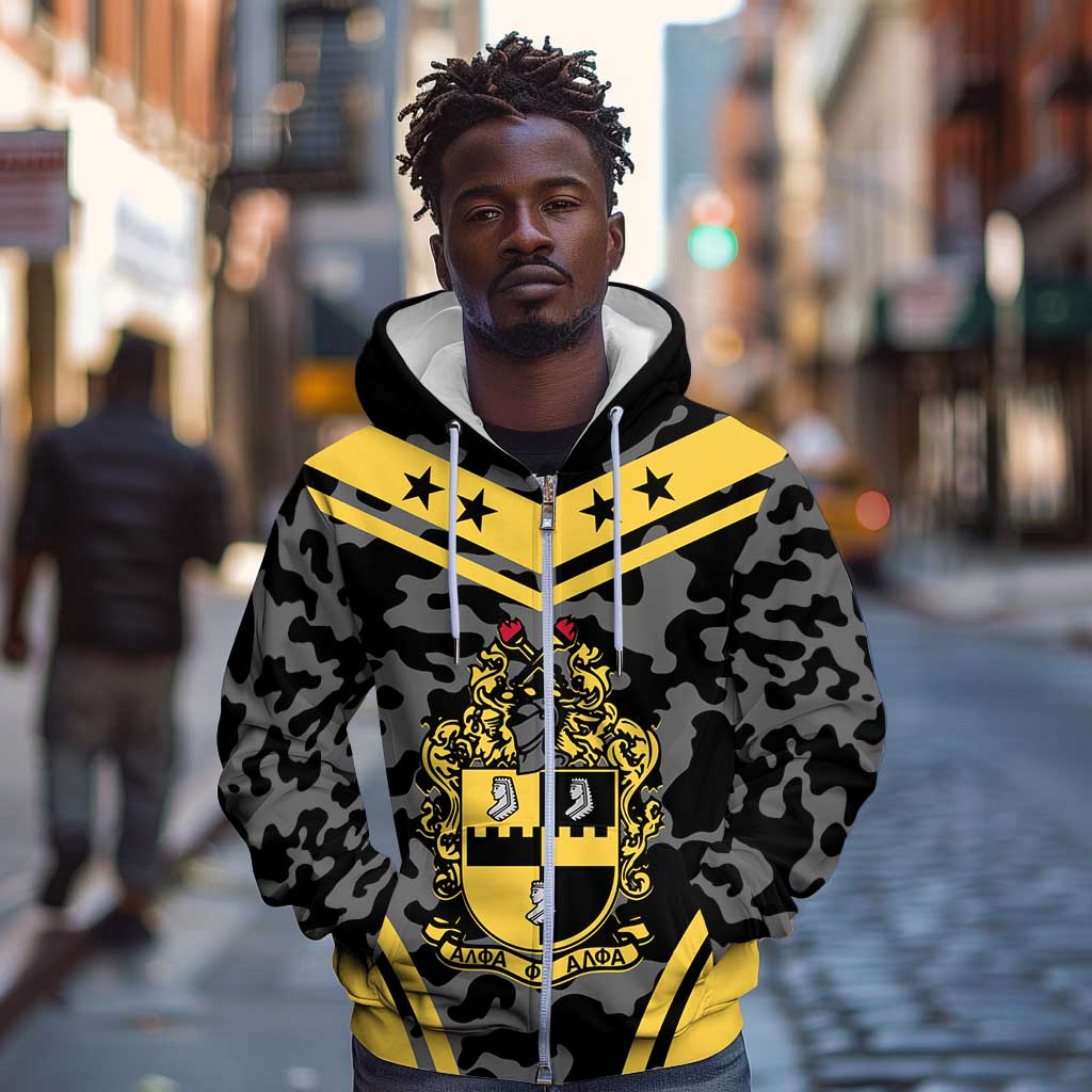 Alpha Phi Alpha Camouflage Zip Hoodie Perfect For Fraternity