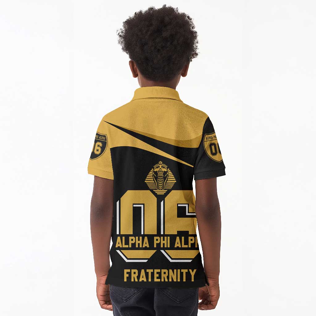 Alpha Phi Alpha Fraternity Kid Polo Shirt Curve Design For Fraternity Pride
