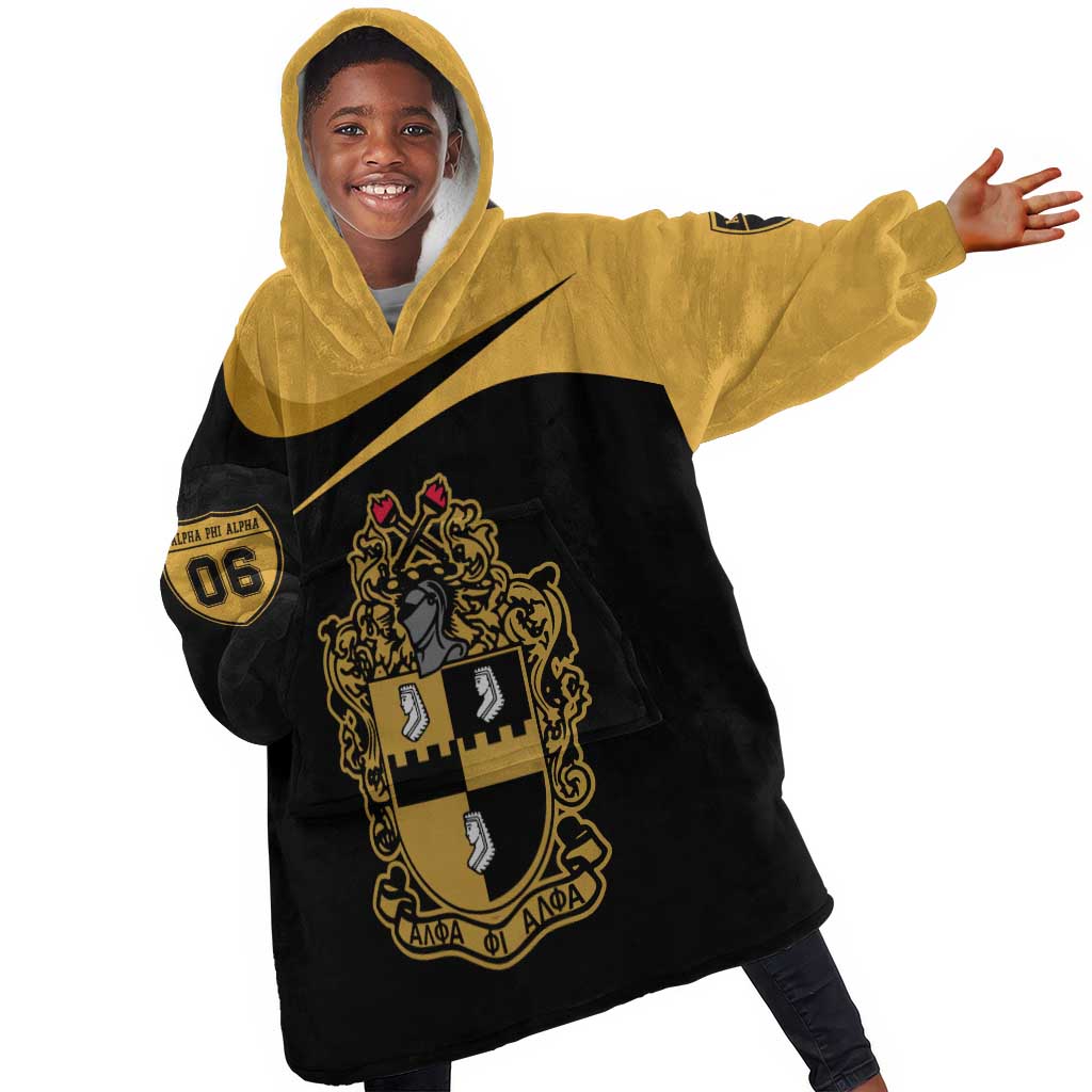 Alpha Phi Alpha Fraternity Kid Wearable Blanket Hoodie Curve Design For Fraternity Pride