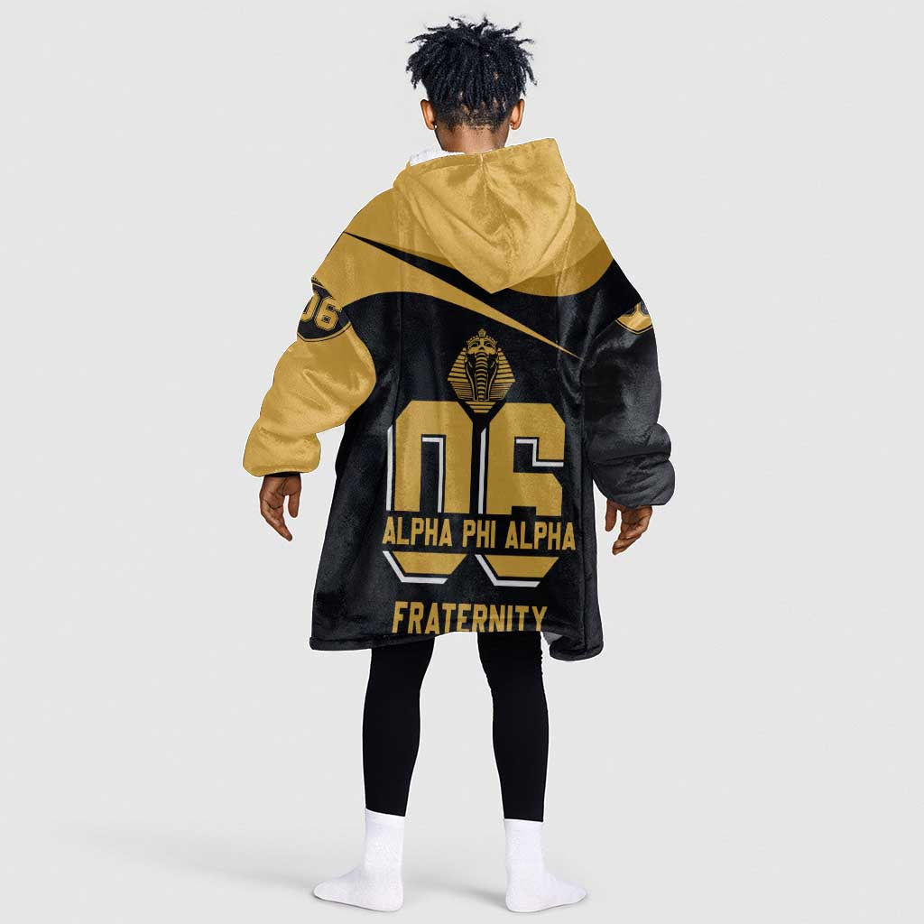 Alpha Phi Alpha Fraternity Kid Wearable Blanket Hoodie Curve Design For Fraternity Pride