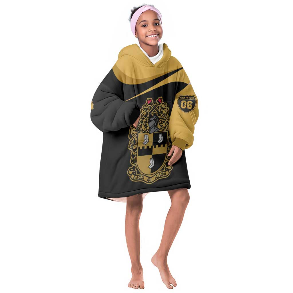 Alpha Phi Alpha Fraternity Kid Wearable Blanket Hoodie Curve Design For Fraternity Pride