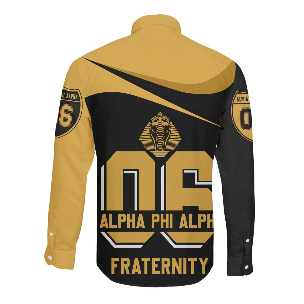 Alpha Phi Alpha Fraternity Long Sleeve Button Shirt Curve Design For Fraternity Pride