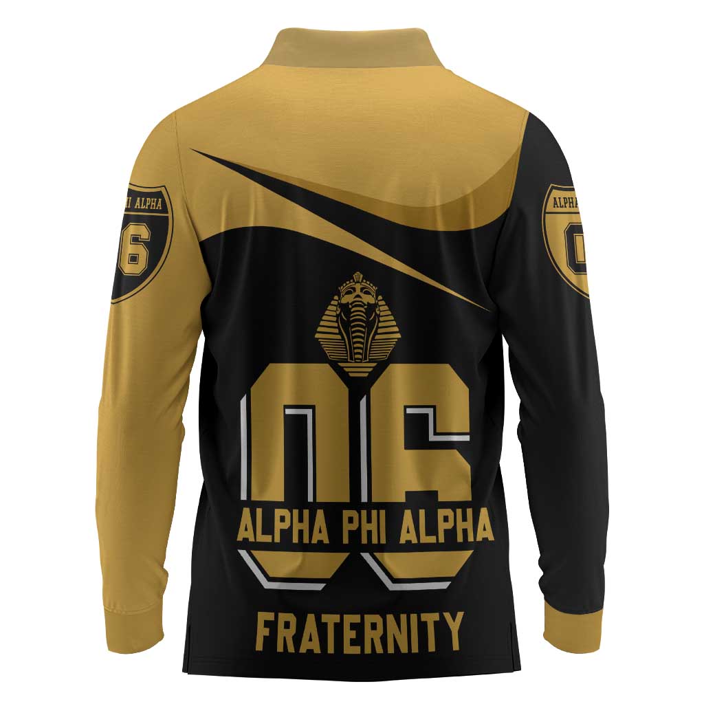 Alpha Phi Alpha Fraternity Long Sleeve Polo Shirt Curve Design For Fraternity Pride