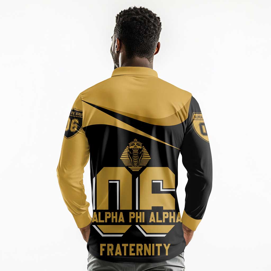 Alpha Phi Alpha Fraternity Long Sleeve Polo Shirt Curve Design For Fraternity Pride